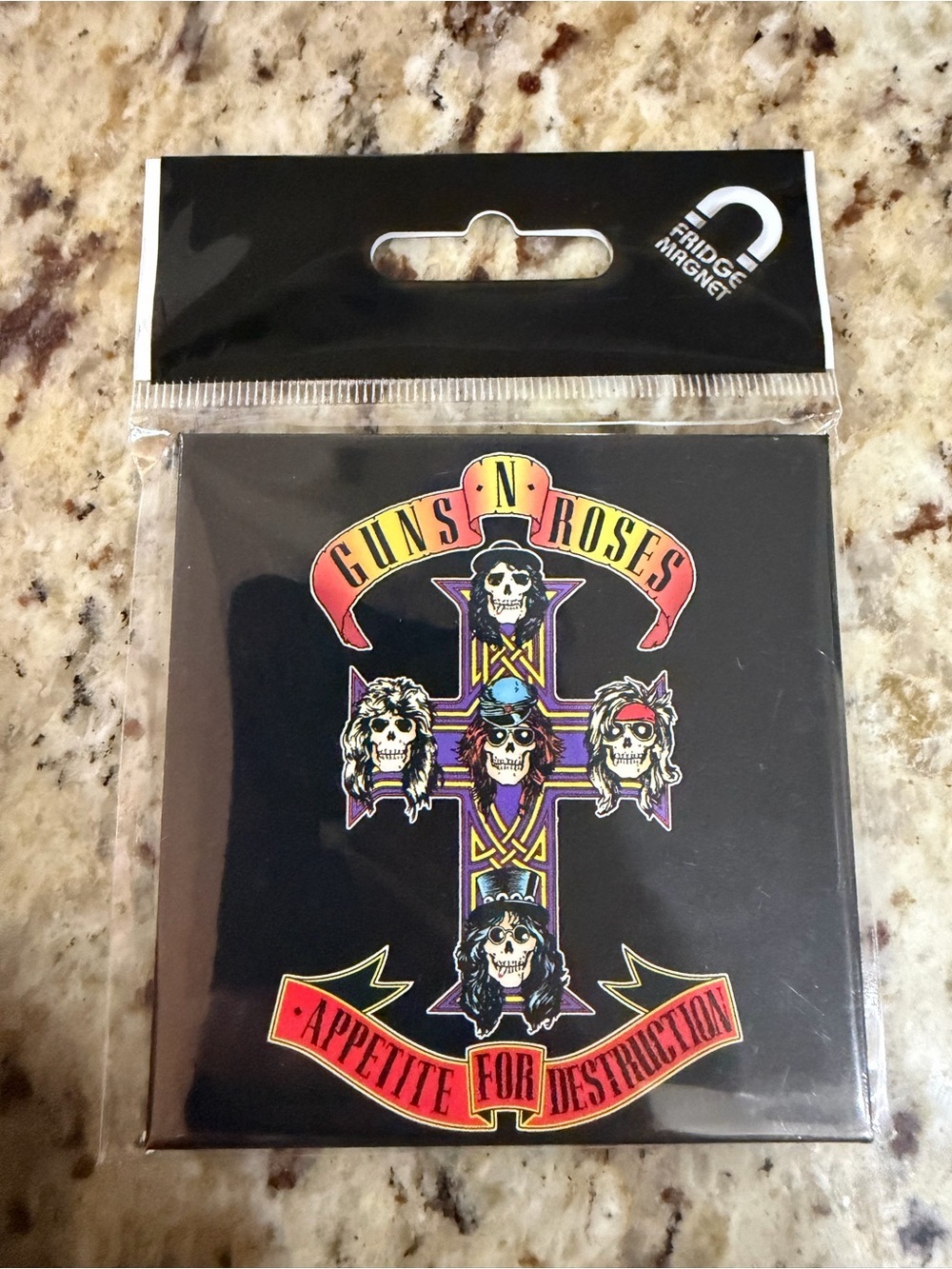 2024 Guns N' Roses Appetite for Destruction Cross Fridge Magnet - Black